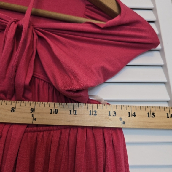 RACHEL PALLY Nita Maxi Dress Pink Small Halter Cutout Ruched Resort Boho Goddess - Picture 8 of 9